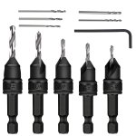 1 Set Countersink Drill Bit Set 5PCS Free Replaceable Hss Drill Bits For Wood Quick-change Chamfered Adjustable Drilling Tool Ki