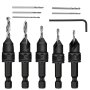 1 Set Countersink Drill Bit Set 5PCS Free Replaceable Hss Drill Bits For Wood Quick-change Chamfered Adjustable Drilling Tool Kit On Pilot Counter Sink