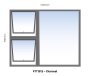 Aluminum Window Charcoal Top Hung PTT1512 W1500MM X H1200MM