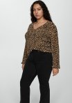 Plus Blouse Lin - Brown
