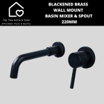 Black Wall Mount Basin Mixer With Swivel Spout - 220MM