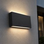 Modern Outdoor Up And Down LED Wall Light Matt Black Matt White - Matt White
