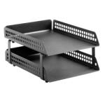 Assorted Perforated Steel Letter Tray 2-TIER