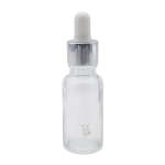 20ML Clear Glass Aromatherapy Bottle With Pipette - White & Silver Collar 18 69
