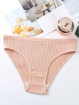 Simple Solid Ribbed Panties Breathable & Comfy Butt Lifting Intimates Panties Women's Lingerie & Underwear