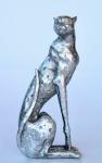 Cheetah Statue Silver 26X12CM