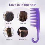 Wide Tooth Comb Detangling Hair Brush Premium Care Handgrip Comb-pack Of 2