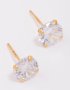 Goldair Gold Plated Sterling Silver Double Cubic Zirconia Drop Stud Earrings