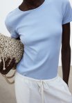 Ribbed T-Shirt - Light Blue