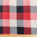 Printed Polar Fleece Red & White Checks