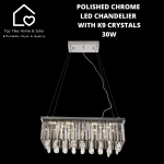 Polished Chrome LED Chandelier With K9 Crystals - 30W