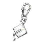 C911-C6781 - 925 Sterling Silver Graduation Cap Dangle Charm