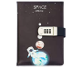 Combination Lock A5 Notebook Diary Journal Soft Pu Leather Cover Outerspace