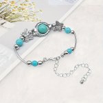 Trendy Turquoise Decor Charm Bracelet Vintage Style Handmade Bracelet With Simple Lucky Bead Butterfly Charm Bracelet
