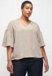 Edit V-neck Wide Sleeve Shell Plus - Brown