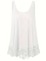 Plus Size Contrast Lace Tank Top Casual Crew Neck Sleeveless Tank Top For Summer Women's Plus Sizeclothing