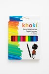 Khoki Easy Grip Colour Wax Crayons 12 Piece Set
