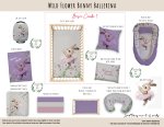Cot Duvet Bedding Wild Flower Purple Bunny Ballerina
