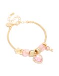 Goldair Gold Heart & Key Charm Bracelet