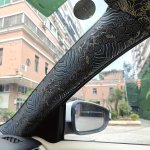Jdm-inspired Self-adhesive Car Interior Decals - Embroidered Golden Foil Accents For Roof & Pillars Cartoon Designs