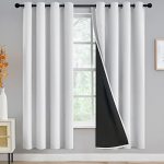100% Blackout Curtains For Bedroom - Triple Weave Grommet Top Thermal Insulated Window Treatment Light Blocking Panels With Blac