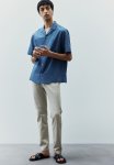 Regular Fit Linen-blend Shirt - Dark Blue