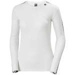 Women's Hh Lifa Lightweight Stripe Longsleeve Crew Base Layer - 001 White M