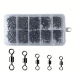 500PCS Mixed Sizes Sub-line Connector Fishing Swivels Fishing Accessories