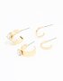 Goldair Gold Flat Diamante Hoop Earrings 2-PACK