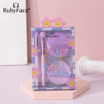 4-PIECE Makeup Sponge Sponge And Brush Set - Purple