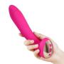 Silicone Rechargeable Vibrator With Heart Handle - Pink