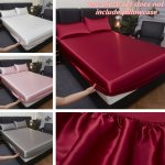 Luxurious Satin Fitted Sheet - Soft Breathable & Dustproof Bedding For Bedroom And Guest Room Solid Color Easy Care