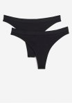 2-PACK Seamless Thong Briefs - Black
