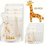 60PCS Breastmilk Storage Bags 8.5OZ Breast Milk Storage Bags Bpa Free Milk Storage Bags With Pour Spout For Breastfeeding Self-s