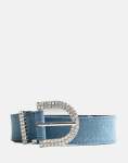 Sissy Boy Denim Diamante Belt Blue - XL Blue