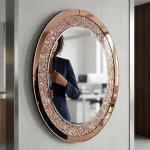 Oval Decorative Wall Mirror With Crystal-style Frame