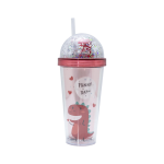 Dino Water Bottle - Sunset Pink