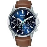 LORUS Gents Brown Leather Strap Chronograph Watch