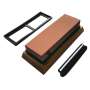 240/800 Grit White Corundum Whetstone with Bamboo Base & Rubber Holder