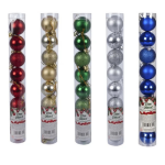 Festive Christmas Tree Baubles 8-PIECE Tube 4CM