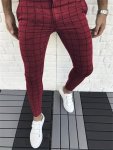 Elegant Plaid Slacks Men's Casual Vintage Style Dress Pants For Business Banquet