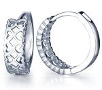 Infinite U Huggie Earrings 925 Sterling Silver Cubic Zirconia Small Hoop Star heart Cartilage For Women Infinite Love
