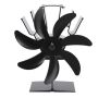 Seven Blade Black Alloy Fan Thermoelectric Wood Burning