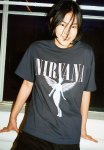 Oversized Printed T-Shirt - Dark Grey nirvana