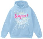 Emilyle Y2K Spider Hoodie Cobweb Pattern Print Unisex Sweatshirt Men Women Graphic Outwear SKYBLUE2 3XL