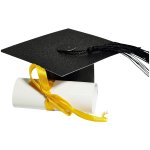 Grad Cap & Scroll Decor 2PC