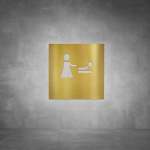 Baby Changing Sign D02 - Brushed Brass