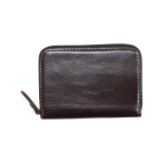 Compact Leather Wallet-dark Brown Sheen