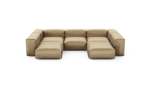 U-shape Sofa - Velvet - Caramel - 314CM X 220CM