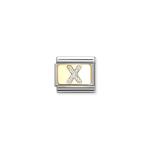 Composable Classic Link Letter X Silver Glitter